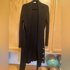 KEREN HART LONG RIBBED SWEATER COAT XL EUC